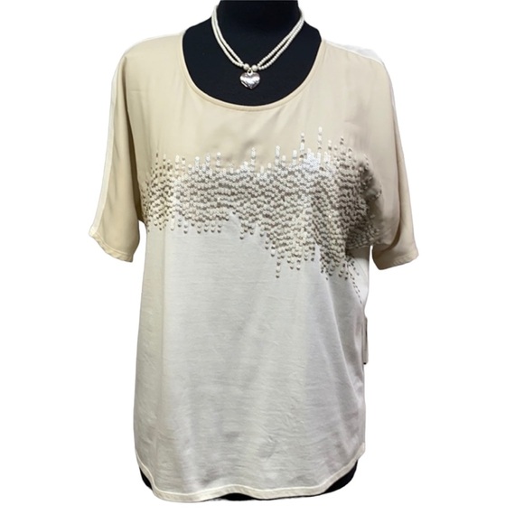 Coldwater Creek Ombré Sequins Blouse - Picture 1 of 6